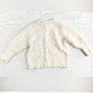 NWOT - Weekday Soft Chunky Mock-Neck Cropped Cream Wool Sweater